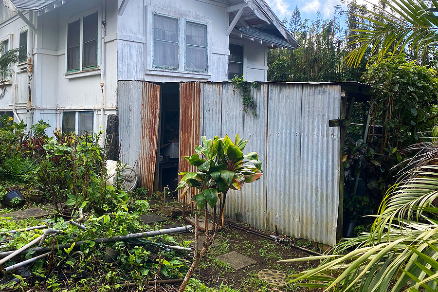 old shed debris